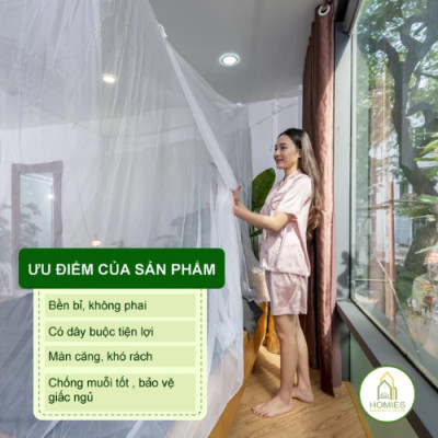 Màn Tuyn, Mùng Chống Muỗi Dệt May 10/10 Nhập Khẩu Chính Hãng Cao Cấp, Bao Vải Dày, Mắt Lưới Nhỏ Mịn - Hàng Chính Hãng MINIIN