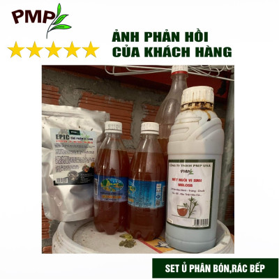Combo Chế phẩm vi sinh Epic & Mật Rỉ Đường PMP Bộ Ủ Phân Đậu Nành, Trứng, Chuối, Cá, Rác Thải Hữu Cơ