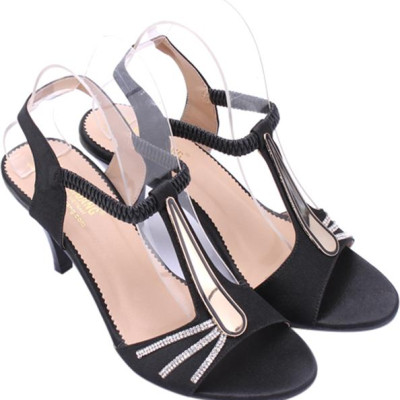 Giày Sandal Nữ Cao Gót Huy Hoàng HT7051 - Đen
