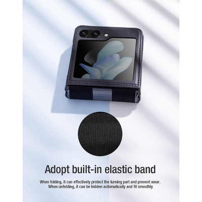 Ốp Case Nillkin Qin Leather (Vegan Leather) Dành Cho Samsung Galaxy Z Flip 5 5G - Hàng Chính Hãng