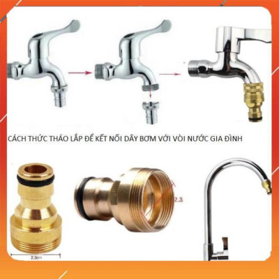 Vòi Xịt️Evoucher Bộ dây vòi xịt nước rửa xe, tưới cây , tăng áp 3 lần, loại 15m 206701-2 đầu đồng,cút+ đai