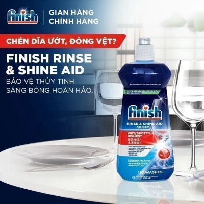 Combo Finish nâng cấp: Túi 100 Viên Rửa Bát Everyday Shine All In 1 Max + Nước Làm Bóng Finish 500ml + Dung Dịch Vệ Sinh Máy 250ml