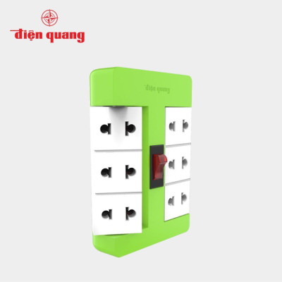 Ổ cắm xoay 90º Điện Quang ĐQ ESK RT 6 (6 lỗ)