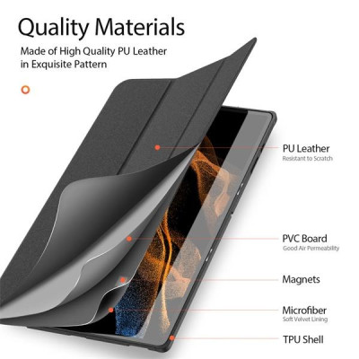 Bao da cho Samsung Galaxy Tab S10 Fe , S10 Fe Plus , S10 Plus chính hãng Dux Ducis Domo - Hàng nhập khẩu