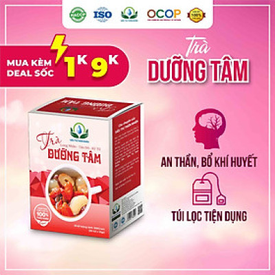 Trà Dưỡng Tâm Hộp 30 Gói Túi Lọc x10gr Gồm Long Nhãn, Kỷ Tử, Táo Đỏ Của Siêu Thị Thiên Nhiên
