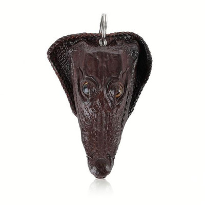 HT8286 - Móc khóa đầu cá sấu Huy Hoàng cỡ lớn màu nâu đất