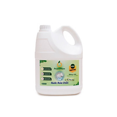 Nước Rửa Chén Gốc Thực Vật Peace Mass Công Nghệ Enzyme Rửa Sạch & Không Lưu Mùi - Can 3.6l (Thuộc nhóm Sản phẩm Lành tính  Sinh học)
