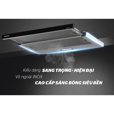 Máy hút mùi âm tủ Sunhouse SHB6128, Vỏ chất liệu inox sáng bóng, Bảng điều khiển cảm ứng dễ sử dụng, Hàng chính hãng - Bảo hành 18 tháng
