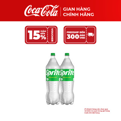 Combo 2 Chai Nước Ngọt Giải Khát Sprite Vị Chanh 1,95l/Chai Coca-Cola Official Store_TK