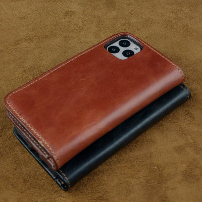 Bao Da cho Iphone 11 Pro Handmade Da Bò Thật