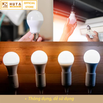 Combo Bóng Đèn Led Bulb HUTA 3w Đuôi E27, Tiết Kiệm Điện, Chống Nước, Ánh Sáng Trắng/Vàng, Trang Trí Quán Cà Phê, Nhà Hàng