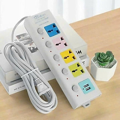 Ổ  cắm điện 2 cổng USB thông minh màu sắc mới - Hàng chính hãng