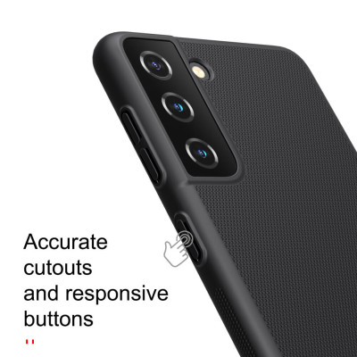 Ốp Lưng Sần chống sốc cho Samsung Galaxy S21 hiệu Nillkin Super Frosted Shield (Đính kèm giá đỡ hoặc miếng dán từ tính) - Hàng Chính Hãng