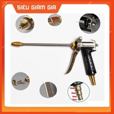 Bộ dây vòi xịt nước rửa xe, tưới cây . tăng áp 3 lần, loại 20m 206318 đầu đồng,cút,nối đen+ tặng đai