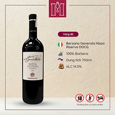Rượu vang đỏ Ý Bersano Generala Nizza Riserva DOCG 14.5% 750ml nhập khẩu - Hàng chính hãng