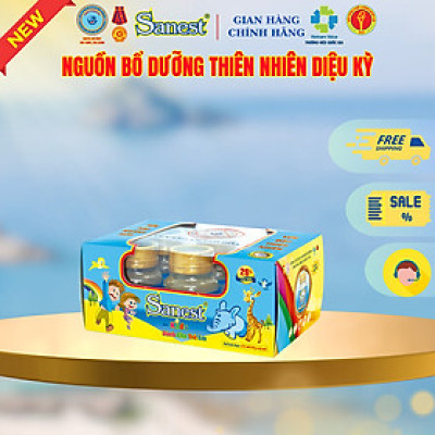  NEW [ Hộp 6 lọ quà tặng] Nước Yến sào Khánh Hòa Sanest 26% - Dành cho trẻ em