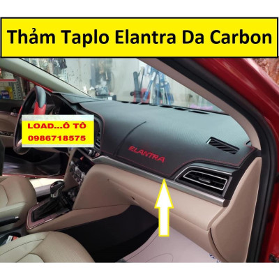 Thảm Taplo Chống Nắng Xe Huyndai Elantra 2023-2018 Mẫu Da Vân Carbon, Nhung Lông Cừu Có Lớp Chống Trượt