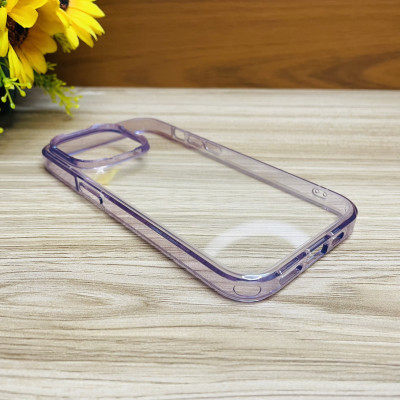 Ốp lưng dành cho iPhone 14 Pro Likgus trong viền màu tím- Hàng chính hãng