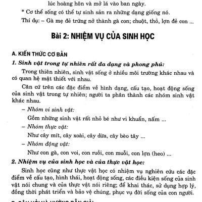 Đề Học Tốt Sinh Học Lớp 6