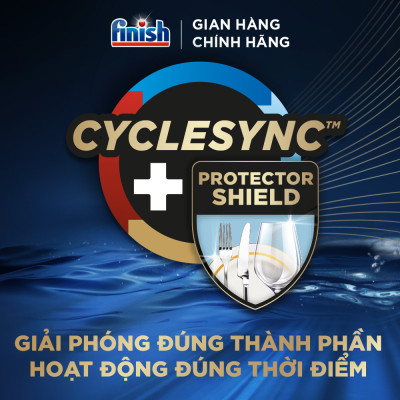 Combo Finish: Viên rửa chén Ultimate 18 viên + Nước làm bóng 500ml + Muối rửa chén 2kg