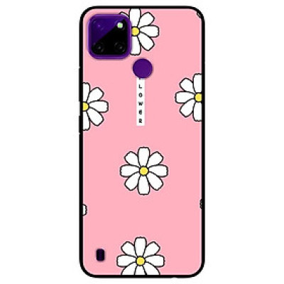 Ốp lưng dành cho Realme C21Y - C25Y mẫu Cúc Trắng Nền Hồng