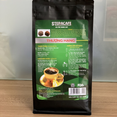 STEPPACAFE-Cà Phê Rang Xay PREMIUM 70% Arabica + 30% Culi (Túi 250g)