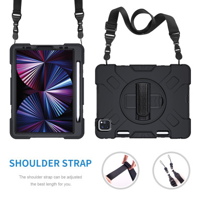 Ốp lưng dành cho iPad Pro 11" M4/Pro 13" M4/Air 6 11"/Air 6 13"/12.9" M1/M2/10.9" 2022/9.7"/10.2 (Gen7th/8th)/Pro 11"/Air 4/5/10.9" 2022 chống sốc dựng máy có dây đeo hiệu Zaki - Hàng Chính Hãng