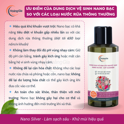 Dung Dịch Vệ Sinh Cốc Nguyệt San Nano Bạc - Làm Sạch, Khử Khuẩn Dịu Nhẹ & An Toàn, Không Kích Ứng