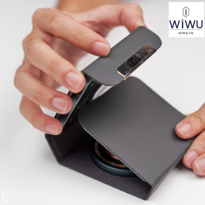 WIWU Triple Wireless Charger 3 in 1 – Đế sạc nhanh gập gọn cho 3 thiết bị cùng lúc , trong suốt lộ cơ cực chất - Hàng chính hãng