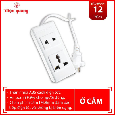 Ổ cắm Điện Quang ĐQ 001A-02 (2 lỗ)