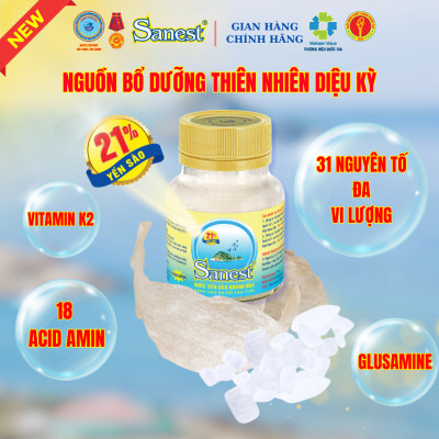  NEW [ Hộp 6 lọ quà tặng ] Nước yến Sào Khánh Hòa Sanest Người Cao Tuổi - Không đường