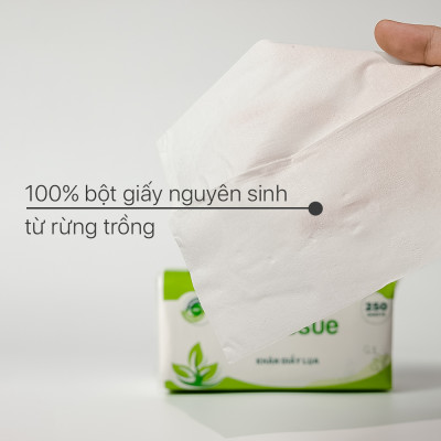 Khăn giấy lụa khăn giấy ăn rút Ecotissue gói 250 tờ thấm hút tốt mềm mịn an toàn sạch sẽ