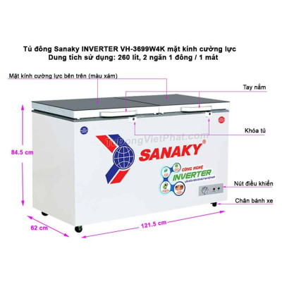 Tủ đông Inverter Sanaky VH-3699W4K - Hàng Chính Hãng _ chỉ giao Hồ Chí Minh 