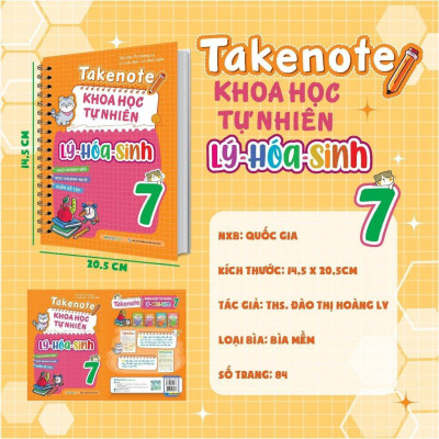 Sách - Takenote Khoa Học Tự Nhiên Lý - Hóa - Sinh Lớp 7 - Megabook