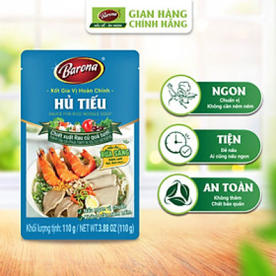 Combo 3 gói Gia Vị Hủ Tiếu Barona 110g tươi ngon chuẩn vị không cần nêm nếm