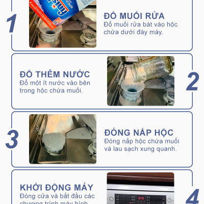 Muối rửa bát Finish 1 Kg -CHâu Âu- Làm sạch tối ưu
