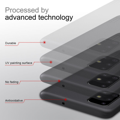 Ốp Lưng Sần chống sốc cho Samsung Galaxy A71 hiệu Nillkin Super Frosted Shield (Đính kèm giá đỡ hoặc miếng dán từ tính) - Hàng Chính Hãng