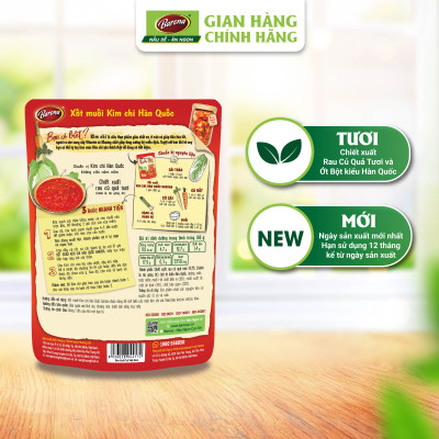 Xốt Muối Kim Chi Barona 180g ướp ngon chuẩn vị không cần nêm nếm, Mua 3 tặng 1 gói