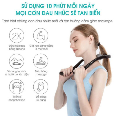 Dụng Cụ Massage Đa Năng Công Thái Học Hỗ Trợ Cổ Vai Gáy 2 Banh 34X18Cm
