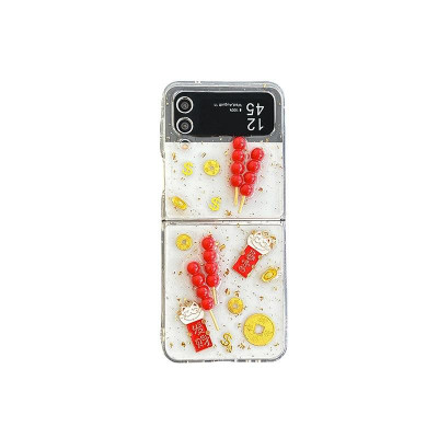 Ốp Lưng Chống Sốc Mèo Thần Tài Cho Samsung Z FLIP 6 / Z FLIP 5 / Z FLIP 4 Trong Suốt - BUM STORE GALAXY CASE