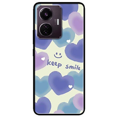 Ốp lưng cho Vivo V23e - Y31 -Y51 - Y55 - Y55s - Y55 2022 - Keep Smile Tím Xanh - Hàng Chính Hãng