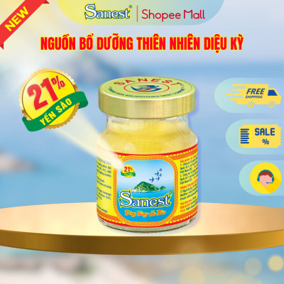  NEW [ Thùng 60 lọ] Nước Yến sào Khánh Hòa Sanest 21% - Đông Trùng Hạ Thảo