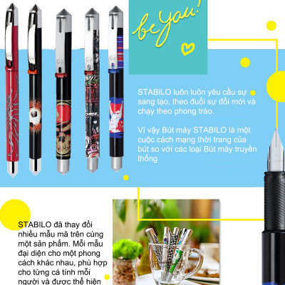 Vỉ bút máy STABILO BeCrazy + bút xoá STABILO PT88ERK + Tặng kèm hộp (FPCE) - Thân đen