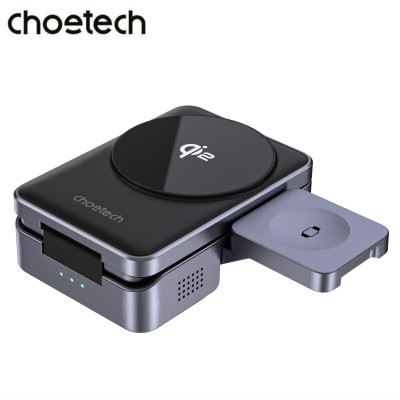 Đế sạc nhanh không dây 3 in 1 gấp gọn 15W Choetech T637 chuẩn Qi2 dùng cho điện thoại, tai nghe và đồng hồ thông minh - Hàng chính hãng)