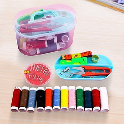 Hộp Kim Chỉ May Vá Quần Áo Xách Tay Mini Đa Năng Món Tiện Lợi Kèm Hộp Cao Cấp