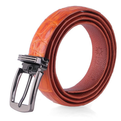 HP5214-15-16-17 - Dây thắt lưng nữ da cá sấu Huy Hoàng nguyên con bụng 2,5P màu đen, nâu đỏ, vàng, nâu đất