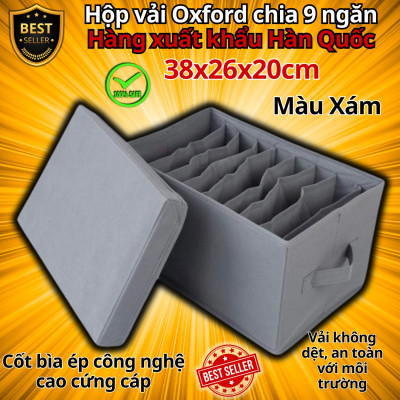 Hộp vải đựng đồ chia 9 ngăn và 16 ngăn sắp xếp quần áo D Danido - Khay đựng đồ chia ngăn tiện ích, chất liệu cao cấp vải không dệt có nắp