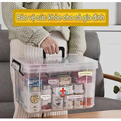 Hộp Đựng Thuốc Gia Đình, 2 Tầng Có Quai Xách Nhựa Mika Trong Suốt Nhìn Dõ Đồ Vật  Tủ Thuốc Đựng Dụng Cụ Y Tế Mẫu Mới Tiện Lợi