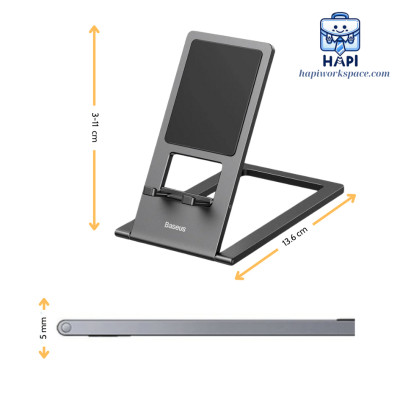 Đế tản nhiệt kim loại hàng chính hãng Baseus BS-LVN023-2P-GY nhỏ gọn nhất, chất liệu cao cấp