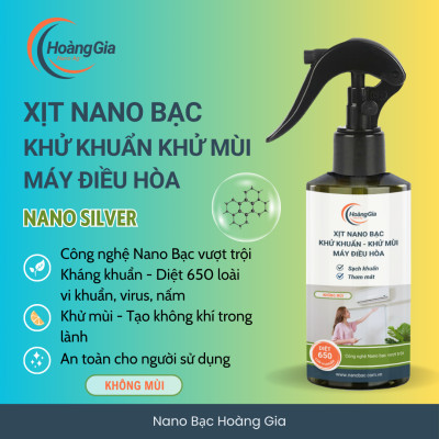 Dung Dịch Xịt Khử Mùi Khử Khuẩn Điều Hòa Máy Lạnh Nano Bạc Hoàng Gia 200ml - An Toàn & Hiệu Quả